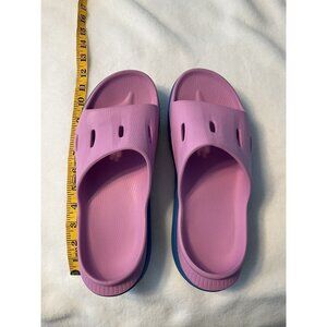 Hoka One One Ora Recovery Slide 3 Pink Blue Sandals Women’s Size 10 Mens Size 8